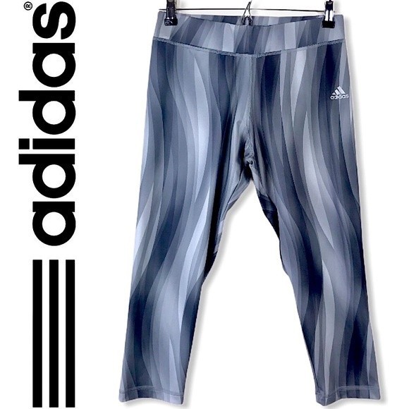 adidas Pants - Adidas Capri Leggings Abstract Print Running Gym Cropped Tights Yoga Pants M